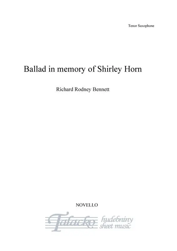 Ballad In Memory of Shirley Horn (Tenor Saxophone) Finální Výprodej