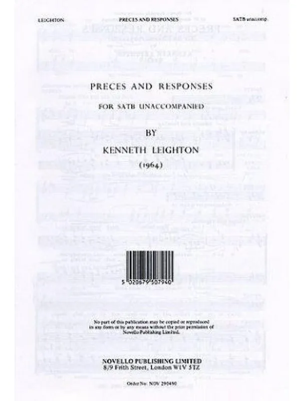 Dokud Zásoby Vydrží Kenneth Leighton Preces And Responses (noty na sborový zpěv SATB) - SADA 5 ks