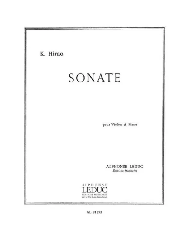 Hit Sezóny Kishio Hirao Sonata, for Violin and Piano (noty na housle, klavír)