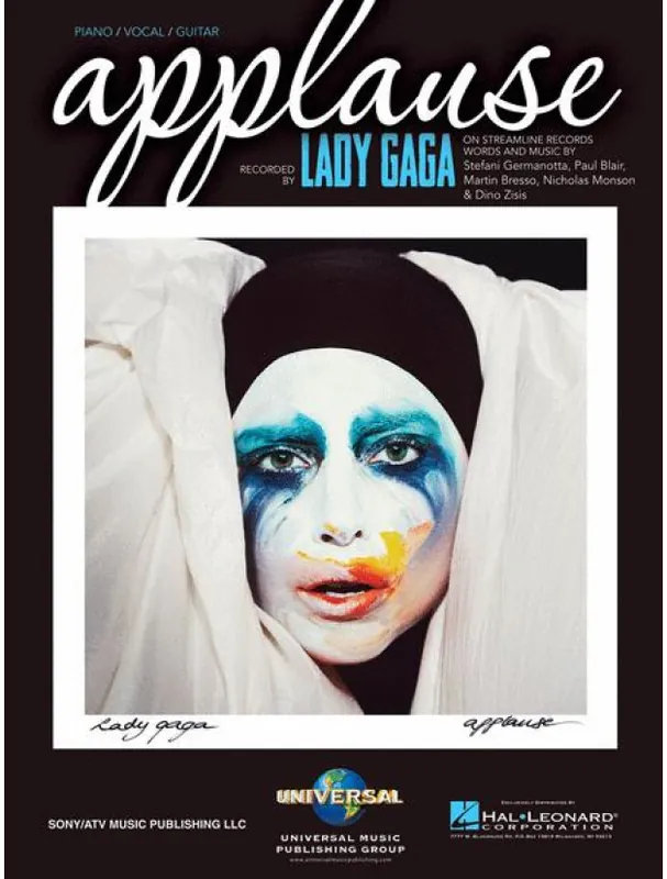 Dokud Zásoby Vydrží Lady Gaga Applause (noty na klavír, zpěv, akordy)