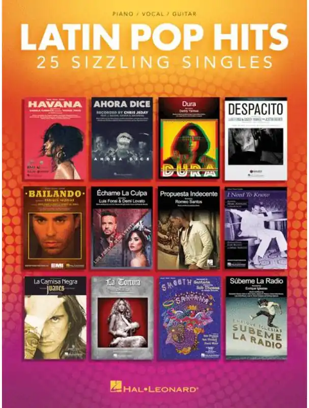 Značkový Latin Pop Hits (noty na klavír, zpěv, klavír, akordy)