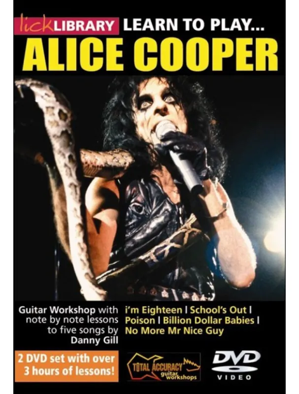 Ověřený Learn To Play Alice Cooper (video škola hry na kytaru)