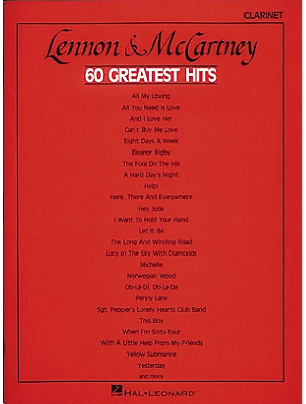 Výprodej Lennon & McCartney 60 Greatest Hits - Beatles (noty na klarinet)