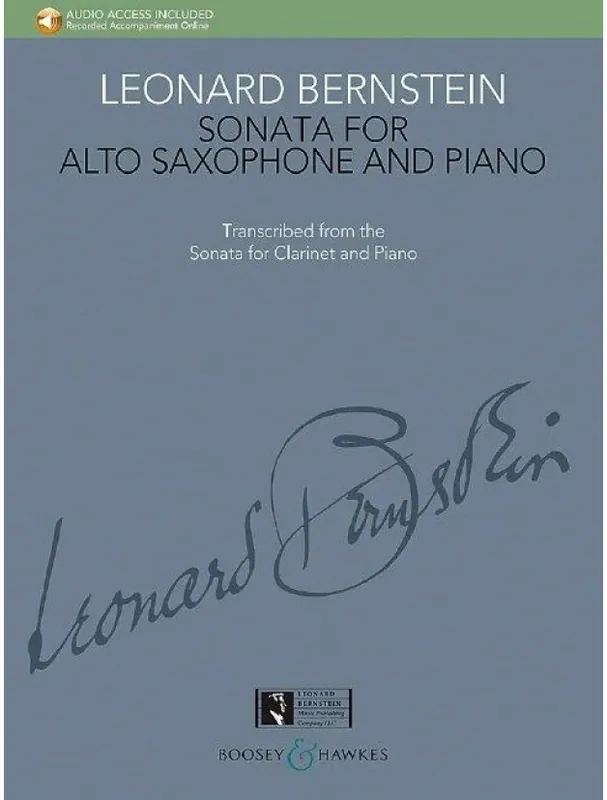 Leonard Bernstein Sonata (noty na altsaxofon, klavír)(+audio) Sleva