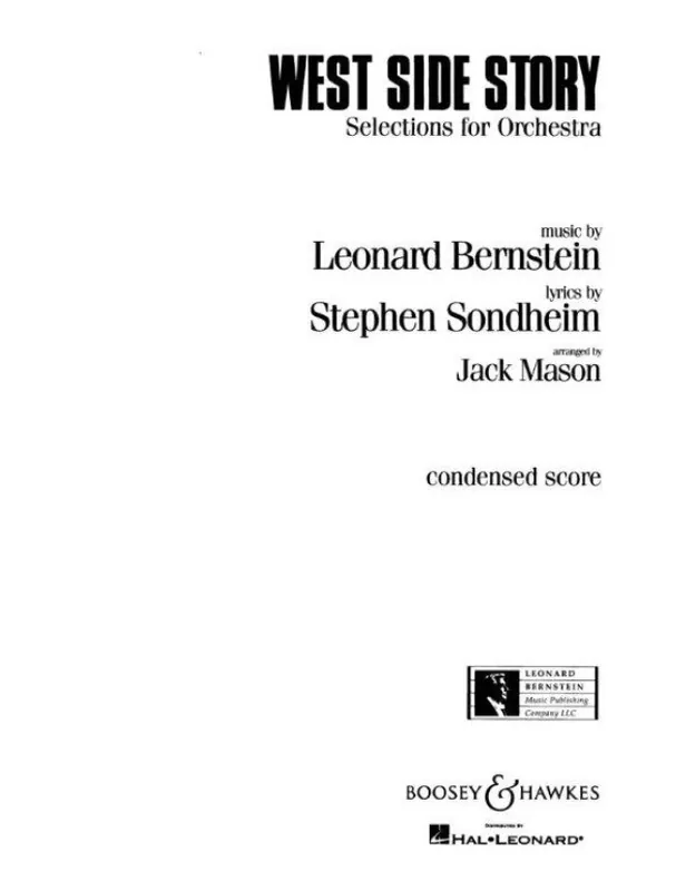 Leonard Bernstein West Side Story - Selections for Orchestra (noty na klavír, zpěv) Rychlé Dodání