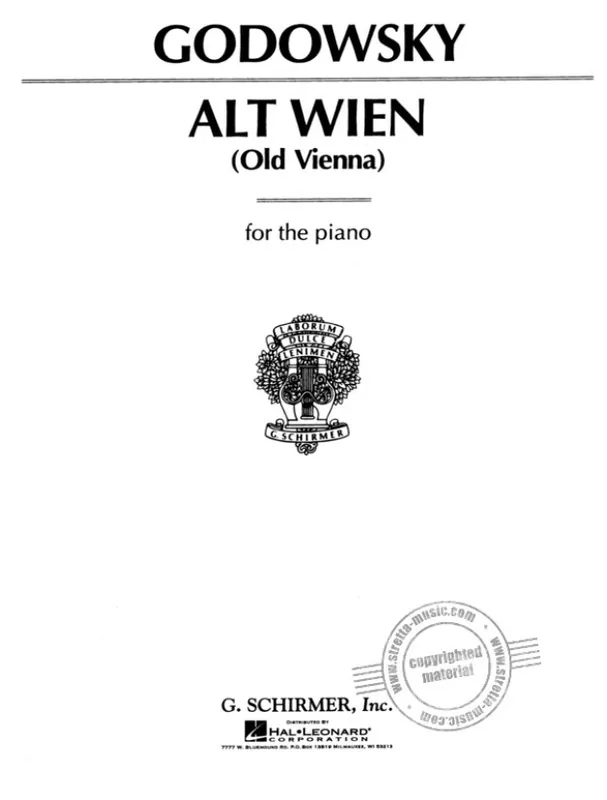 Sezónní Sleva Leopold Godowsky Alt Wien / Old Vienna (noty na klavír)
