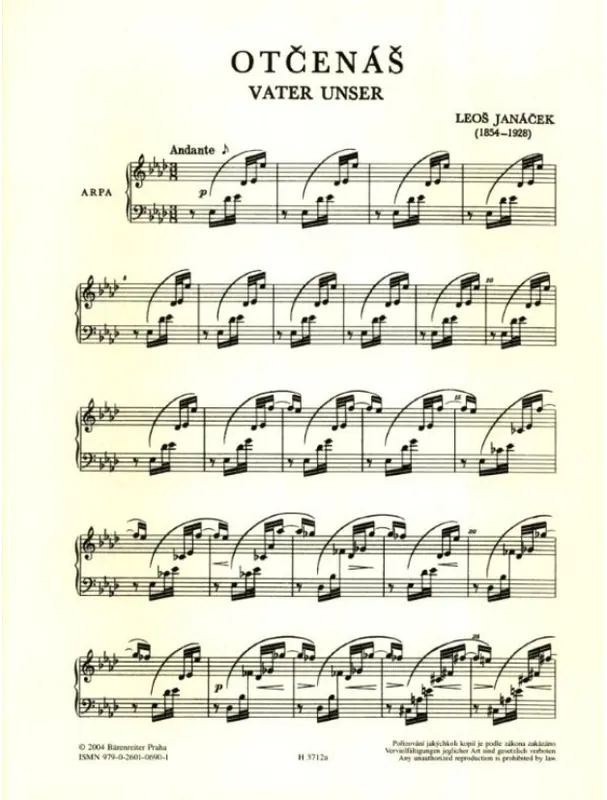 Výhodná Nabídka Leoš Janáček The Lords Prayer (noty na sborový zpěv)