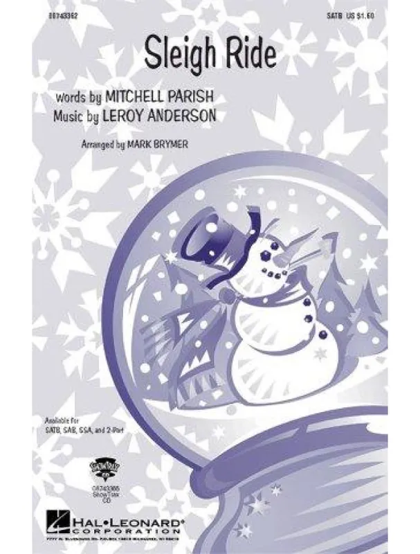 Leroy Anderson Sleigh Ride (SATB) (noty na sborový zpěv, klavír) - SADA 5 ks Sezónní Sleva