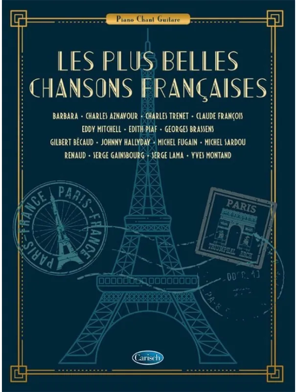 Les plus belles chansons françaises (noty na klavír, zpěv, akordy) Vrácení Zdarma