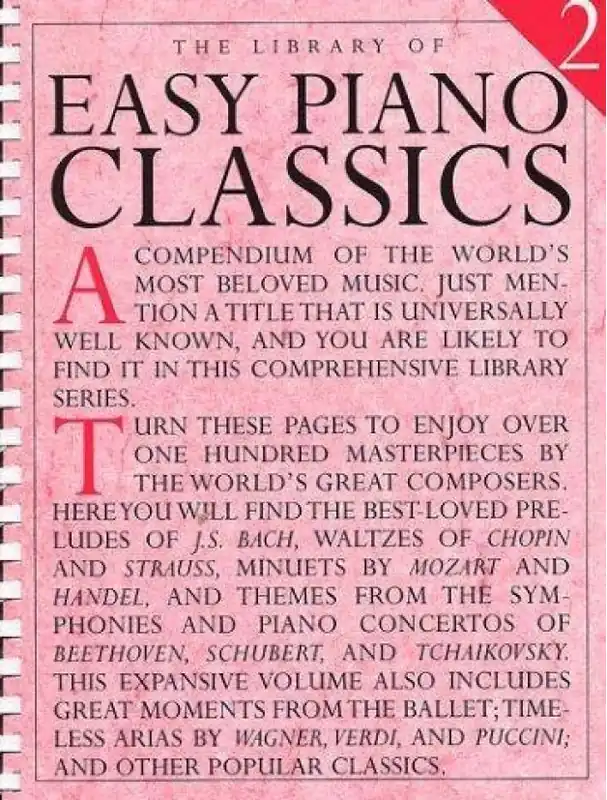 Omezená Nabídka Library Of Easy Piano Classics 2 (noty, sólo klavír)