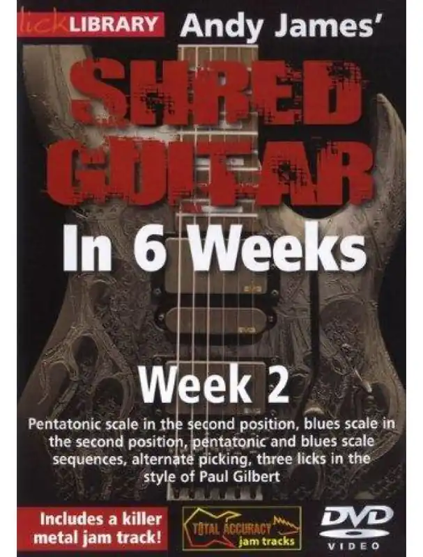 Lick Library Andy James‘ Shred Guitar In 6 Weeks - Week 2 (video škola hry na kytaru) Bezpečná Platba