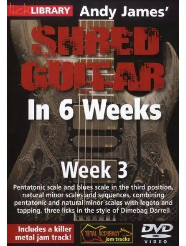 Lick Library Andy James‘ Shred Guitar In 6 Weeks - Week 3 (video škola hry na kytaru) Cenový Hit