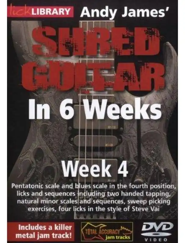 Lick Library Andy James‘ Shred Guitar In 6 Weeks - Week 4 (video škola hry na kytaru) Cenová Bomba