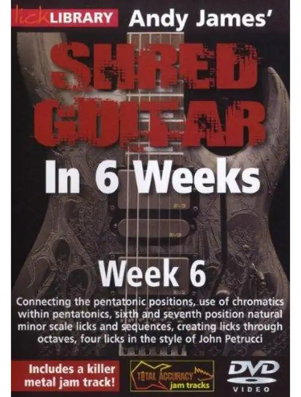 Lick Library Andy James‘ Shred Guitar In 6 Weeks - Week 6 (video škola hry na kytaru) Horká Nabídka