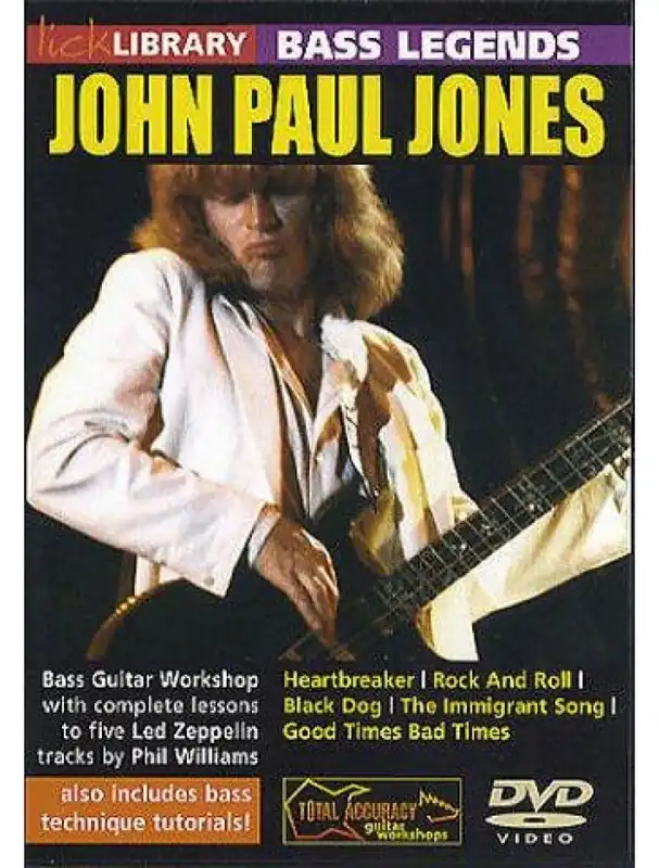 Odeslání Ihned Lick Library Bass Legends - John Paul Jones (Led Zeppelin) (video škola hry na baskytaru)