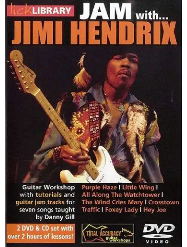 Lick Library Jam With Jimi Hendrix (DVD & CD) (video škola hry na kytaru) Vysoce Kvalitní