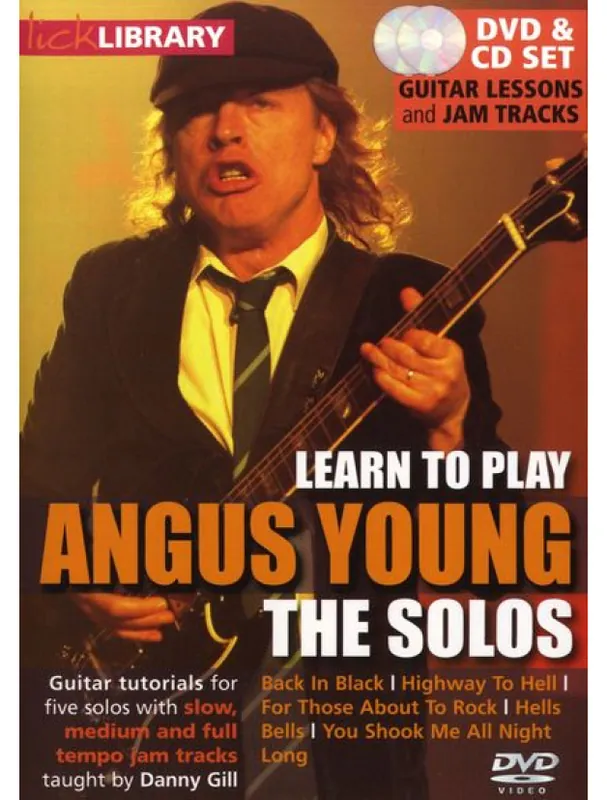 Lick Library Learn To Play Angus Young AC/DC - The Solos (video škola hry na kytaru) Nakupujte Hned