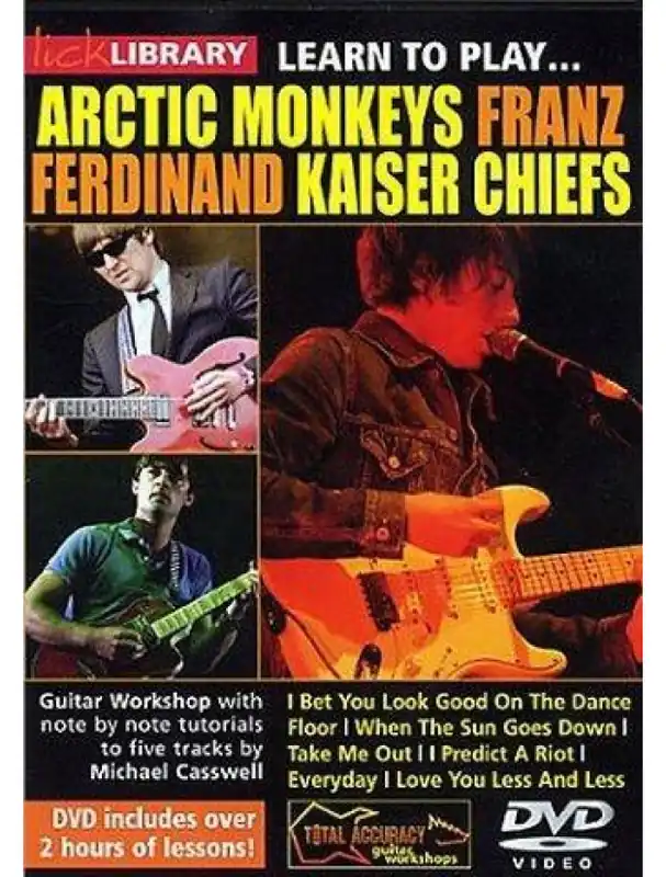 Lick Library Learn To Play Arctic Monkeys, Franz Ferdinand And Kaiser Chiefs (video škola hry na kytaru) Top Prodej