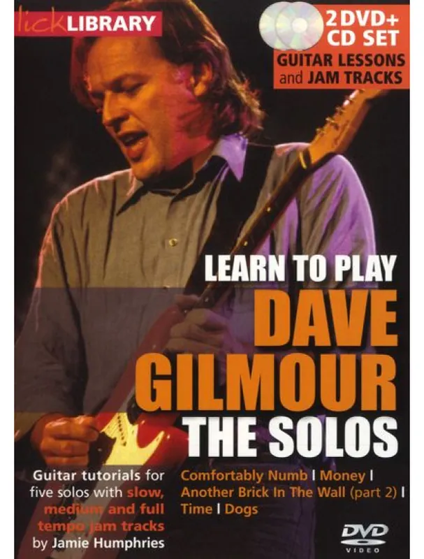 Lick Library Learn To Play Dave Gilmour - The Solos (video škola hry na kytaru) Zlevněný