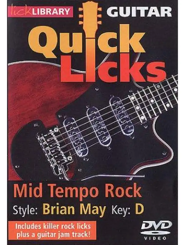 Zlevněný Lick Library Quick Licks For Guitar Brian May (Queen) Mid Tempo Rock (video škola hry na kytaru)
