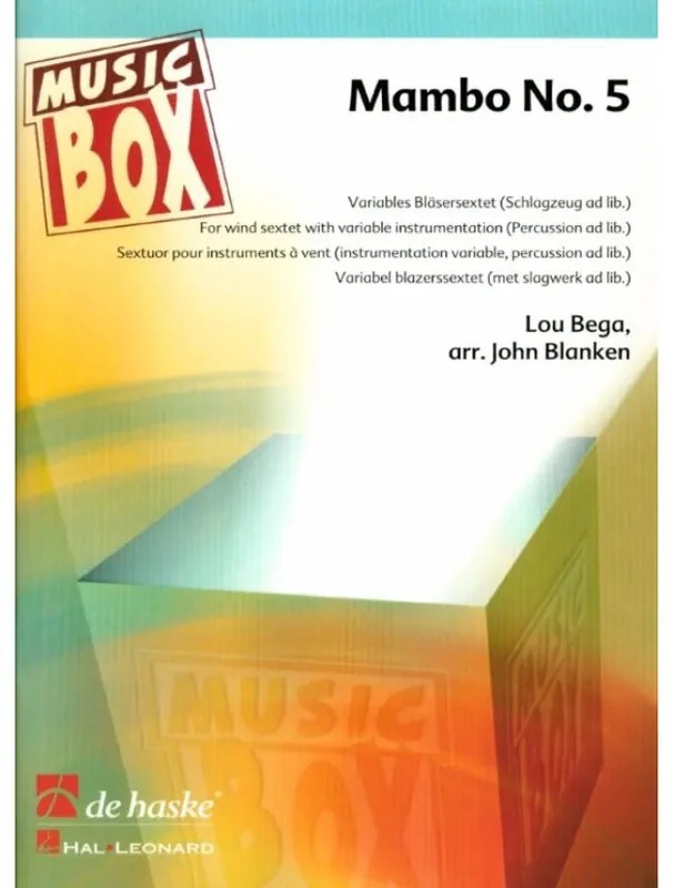 Odeslání Ihned Lou Bega Mambo No. 5 (noty pro 4-členný flexibilní orchestr, perkuse, party, partitura)