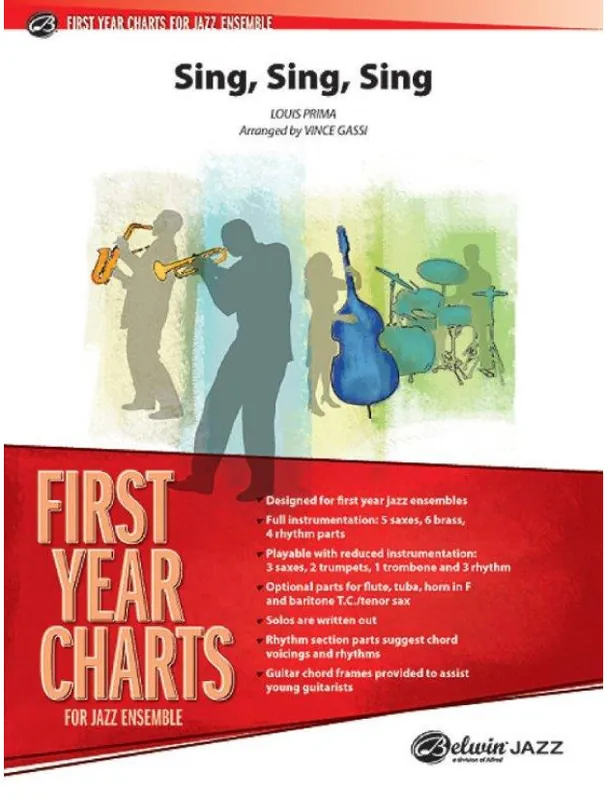 Finální Výprodej Louis Prima Sing, Sing, Sing (snadné noty pro jazzový orchestr, party, partitura)