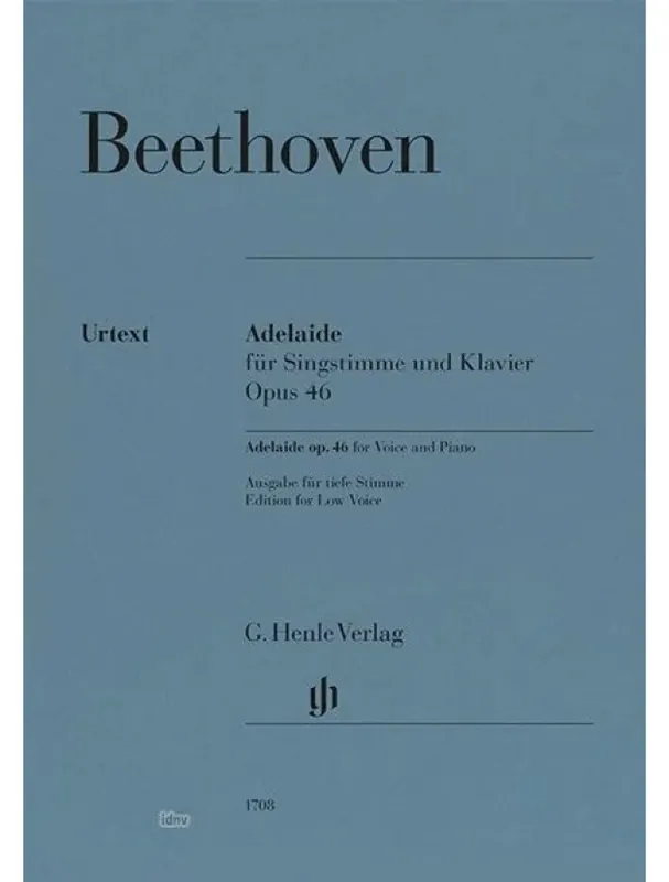 Sleva Ludwig van Beethoven Adelaide op. 46 - Low Voice (noty na klavír, zpěv)