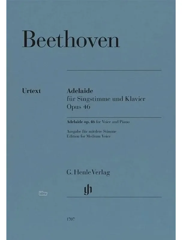 Autentický Ludwig van Beethoven Adelaide op. 46 - Medium Voice (noty na klavír, zpěv)