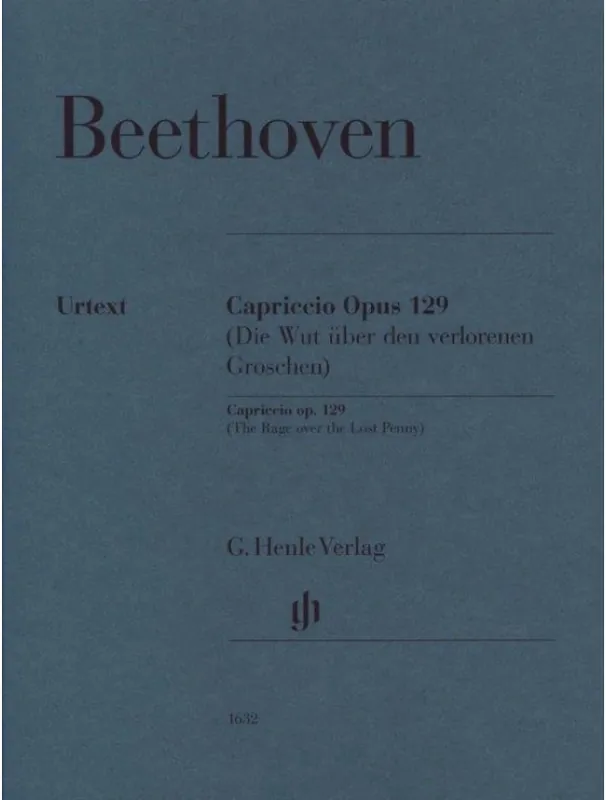 Ludwig van Beethoven Capriccio op. 129 - The Rage over the Lost Penny (noty na klavír) Expresní Doručení