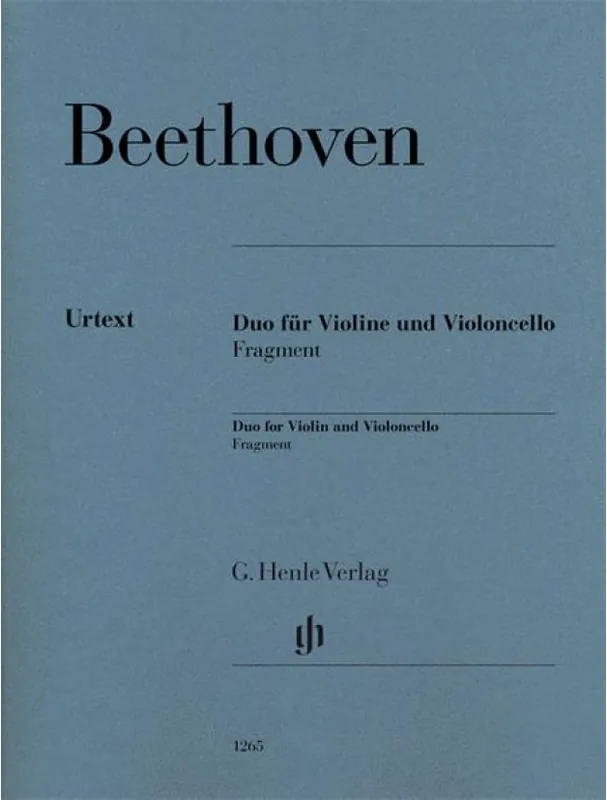 Vysoce Kvalitní Ludwig van Beethoven Duo For Violin And Violoncello, Fragment (noty na housle, violoncello)