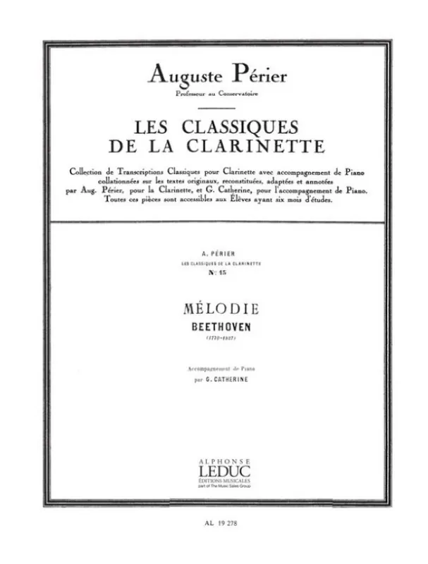 Objednat Nyní Ludwig van Beethoven Mélodie (noty na klarinet, klavír)