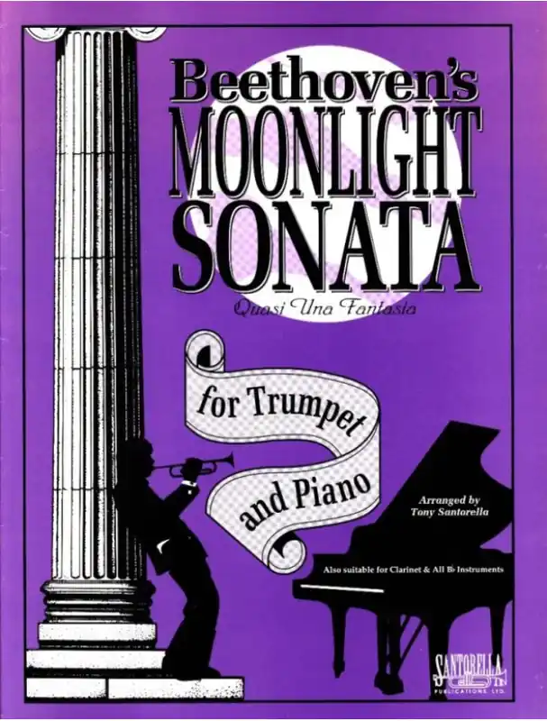 Originální Ludwig van Beethoven Moonlight Sonata (noty na trubku, klavír)