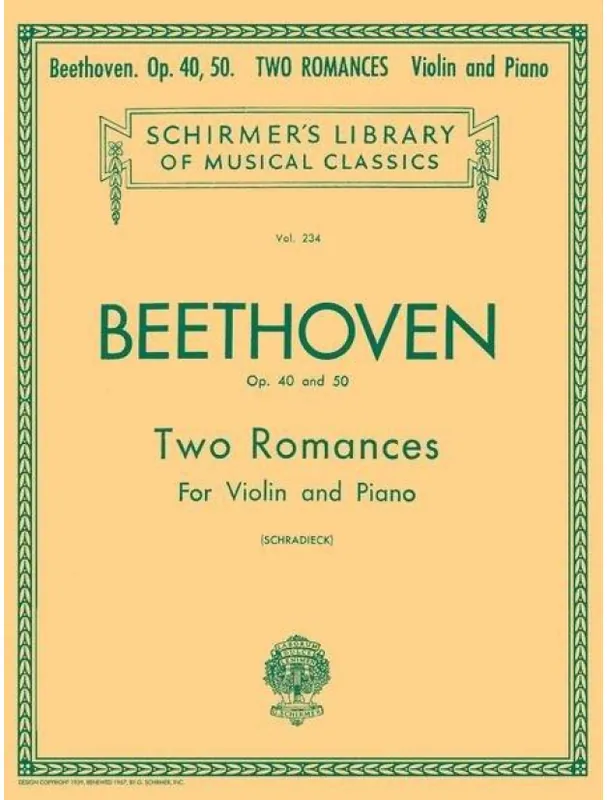 Ludwig van Beethoven Op. 40 and 50 Two Romances (noty na housle, klavír) Značkový