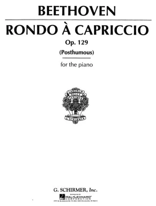 Ludwig van Beethoven Rondo a Capriccio, Op. 129 (noty na klavír) Víkendová Akce