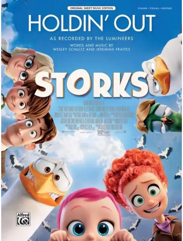 Super Cena Lumineers Holdin Out from Storks / Čapí dobrodružství (noty na klavír, zpěv, akordy)