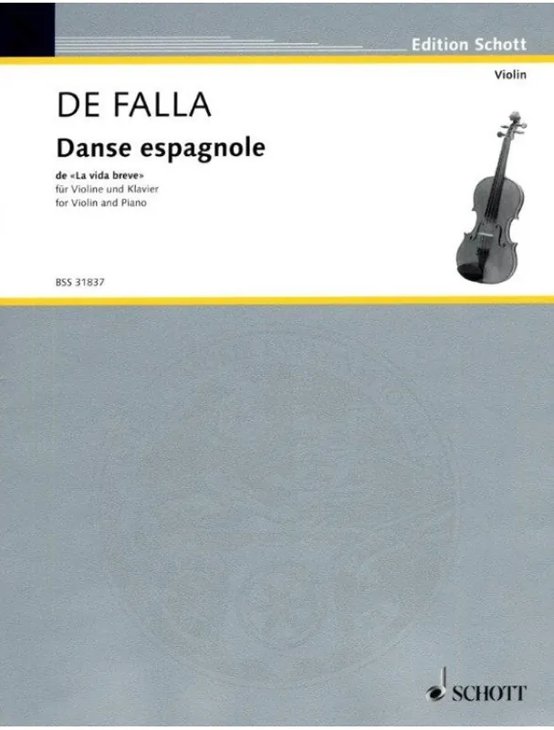 Manuel de Falla Danse Espagnole de La vida breve (noty na housle, klavír) Odeslání Ihned