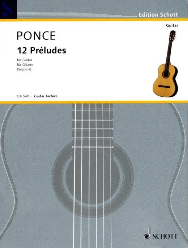 Manuel Maria Ponce 12 Preludes (noty na kytaru) Finální Výprodej
