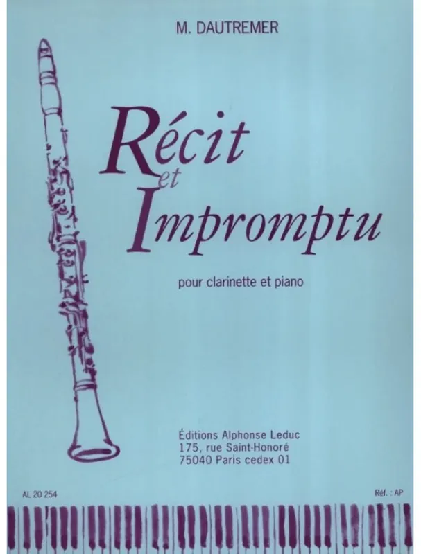 Akční Cena Marcel Dautremer Recit Et Impromptu (noty na klarinet, klavír)