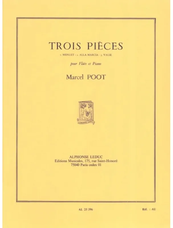 Poslední Šance Marcel Poot Trios Pieces (noty na příčnou flétnu, klavír)