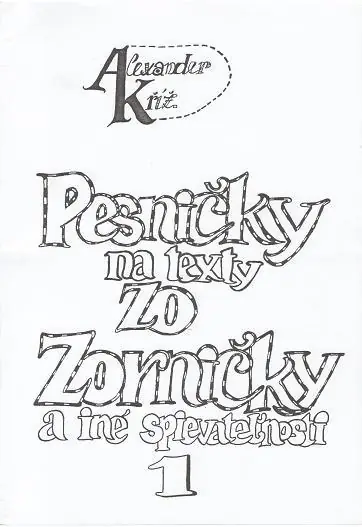 Horká Nabídka Pesničky na texty zo Zorničky a iné spievatelnosti 1 B-STOCK