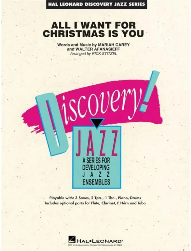 Mariah Carey All I Want For Christmas Is You (noty pro jazzový orchestr, party, partitura) Tovární Cena
