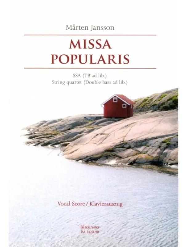 Marten Jansson Missa Popularis (noty na klavír, zpěv) Vrácení Zdarma