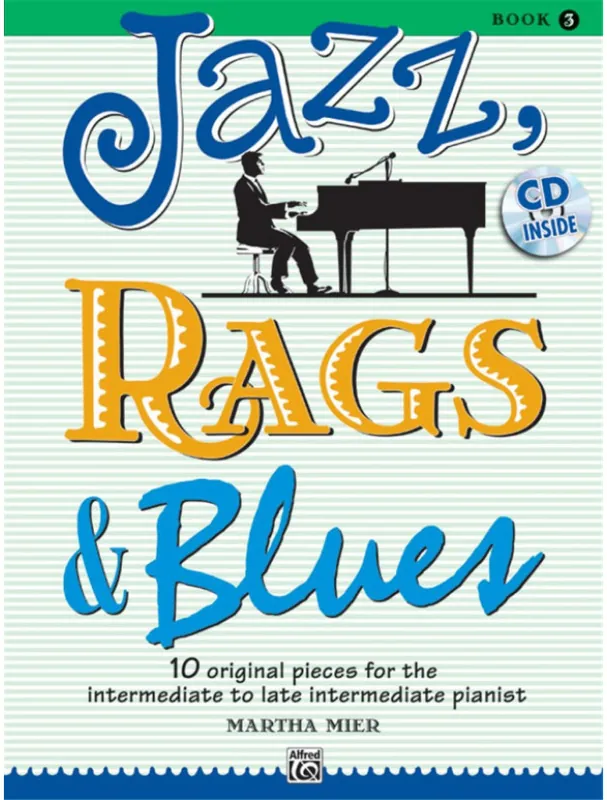 Levný Martha Mier Jazz, Rags & Blues 3 (noty na klavír) (+audio)