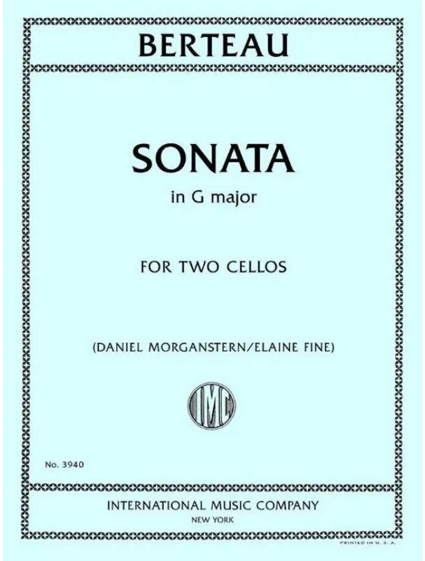 Martin Berteau Sonata in G Major - Morganstern/Fine (noty na violoncello, klavír) Akce