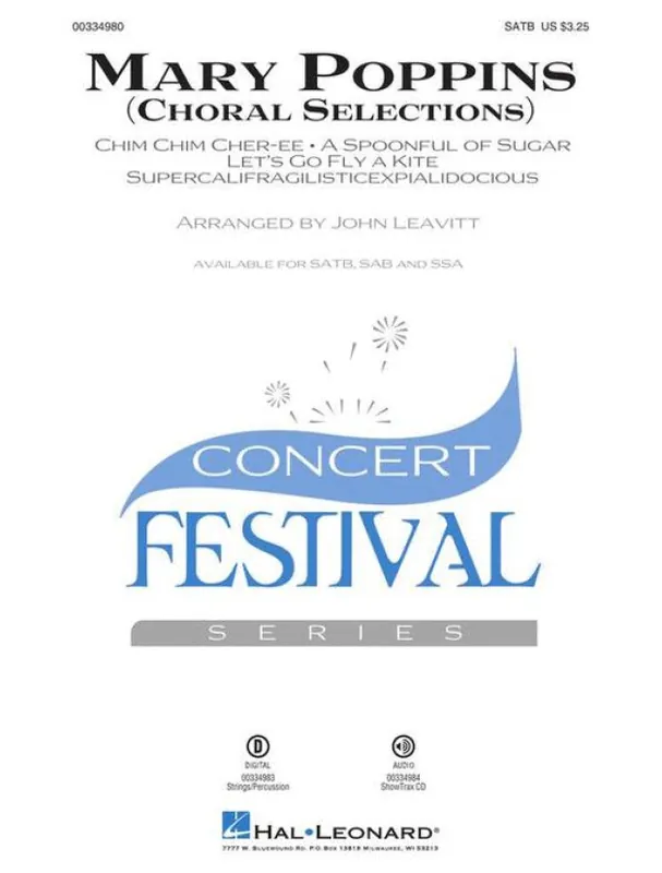 Mary Poppins Choral Selections (noty na sborový zpěv, SATB) - SADA 5 ks Nejprodávanější