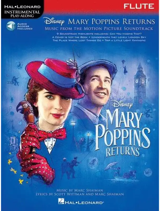Vysoce Kvalitní Mary Poppins Returns (noty na příčnou flétnu) (+audio)