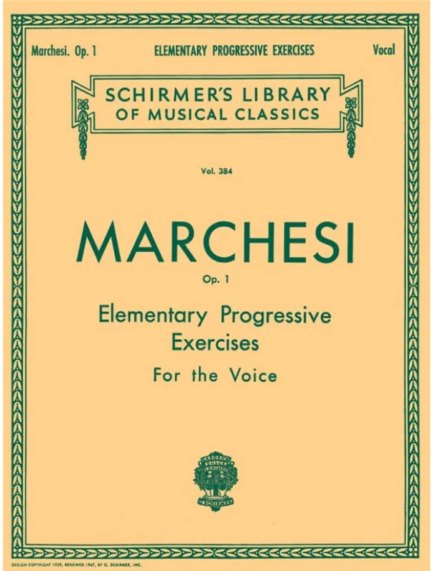 Akční Cena Mathilde Marchesi Elementary Progressive Exercises for the Voice, Op. 1 (noty na zpěv, klavír)
