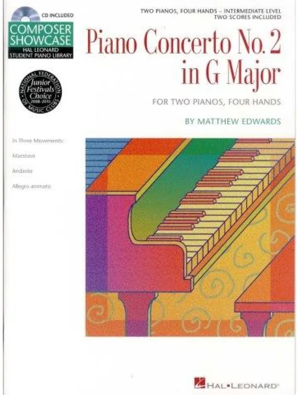 Matthew Edwards Concerto No.2 In G For 2 Pianos, 4 Hands (noty na čtyřruční klavír) (+audio) Akční Nabídka