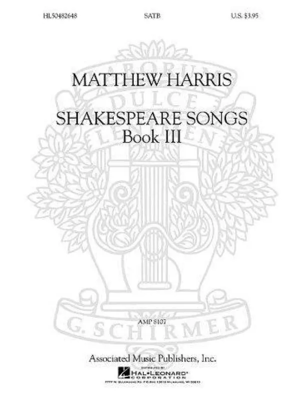Matthew Harris Shakespeare Songs Book 3 (noty na sborový zpěv SATB) - SADA 5 ks Nejlepší Volba