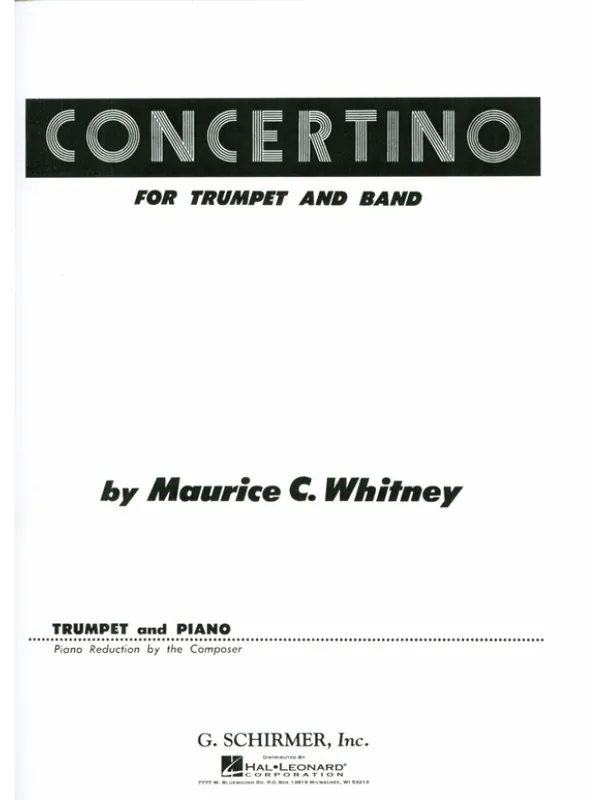 Nejlepší Volba Maurice C. Whitney Concertino (noty na trubku, klavír)
